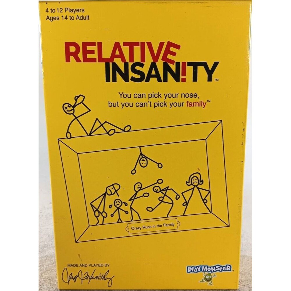 Relative Insanity Party Game About Crazy Relatives Jeff Foxworthy Play Monster